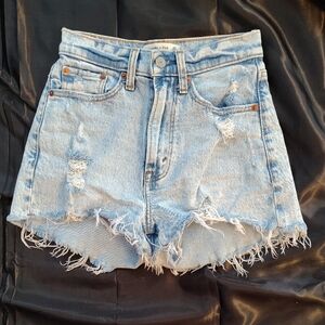 Abercrombie & Fitch High Waist Light Wash Denim Shorts